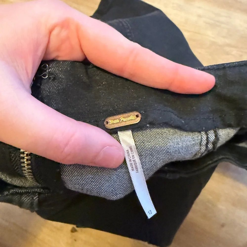 Free People Black Denim Mini Skirt - Picture 4 of 4